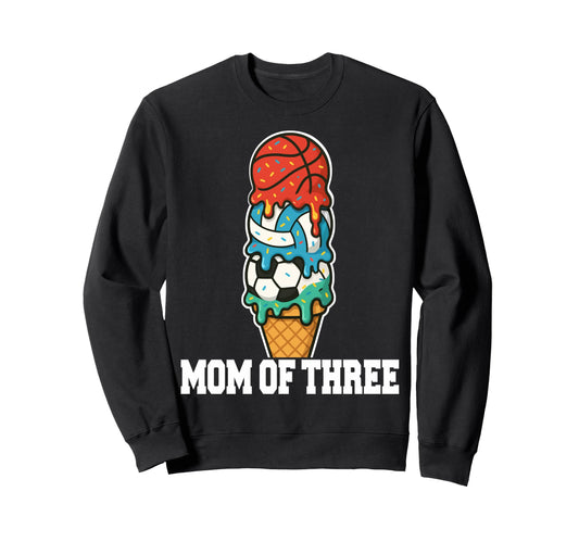 Basketball Soccer Volleyball Mom Sweatshirt - Aesthetic Graphic for Adults - T-Shirt, Sweatshirt, Hoodie