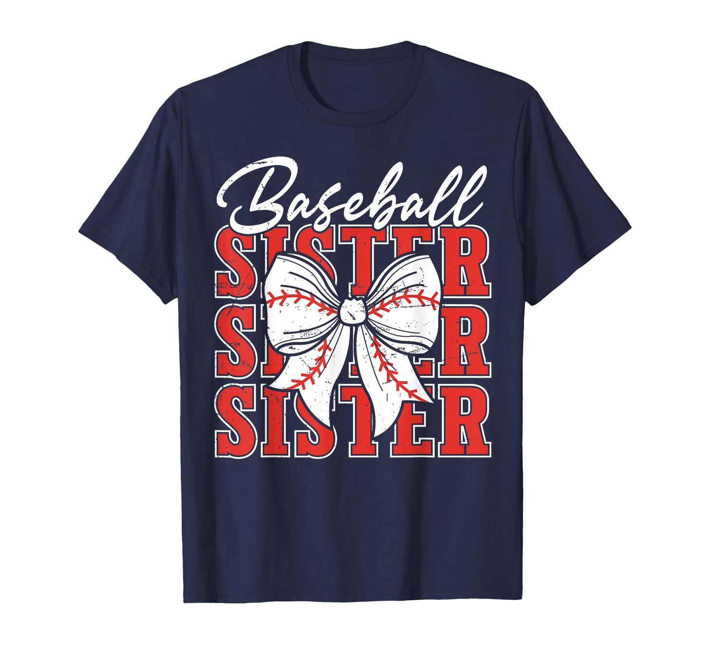 Baseball Sister Bow Biggest Fan Lill T-Shirt - Graphic Print for Adults - T-Shirt, Sweatshirt, Hoodie