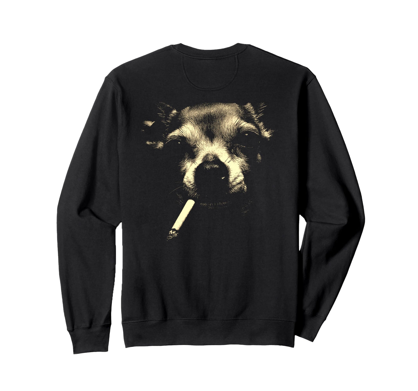 Chihuahua Smoking Cigarette Grunge Sweatshirt - Novelty Apparel for Adults - T-Shirt, Sweatshirt, Hoodie