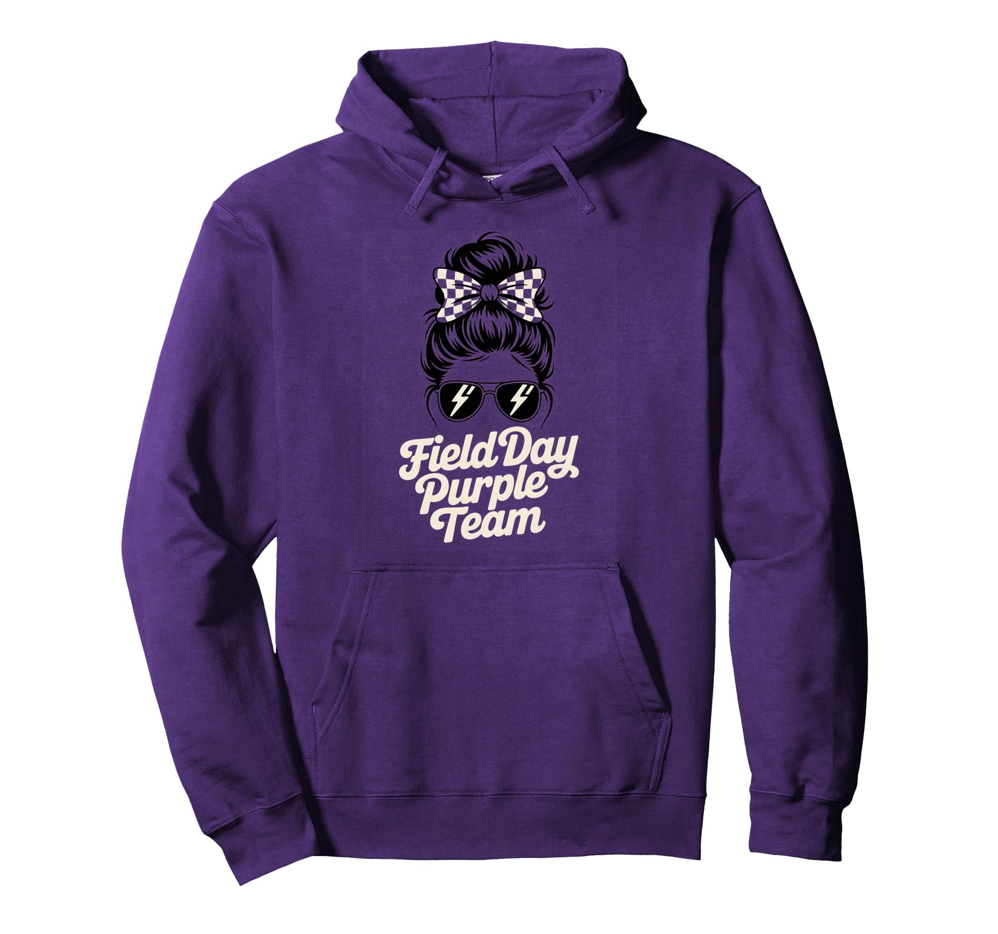 Field Day Purple Team Jump Run Race Hoodie - Minimalist Print Men Women - T-Shirt, Sweatshirt, Hoodie