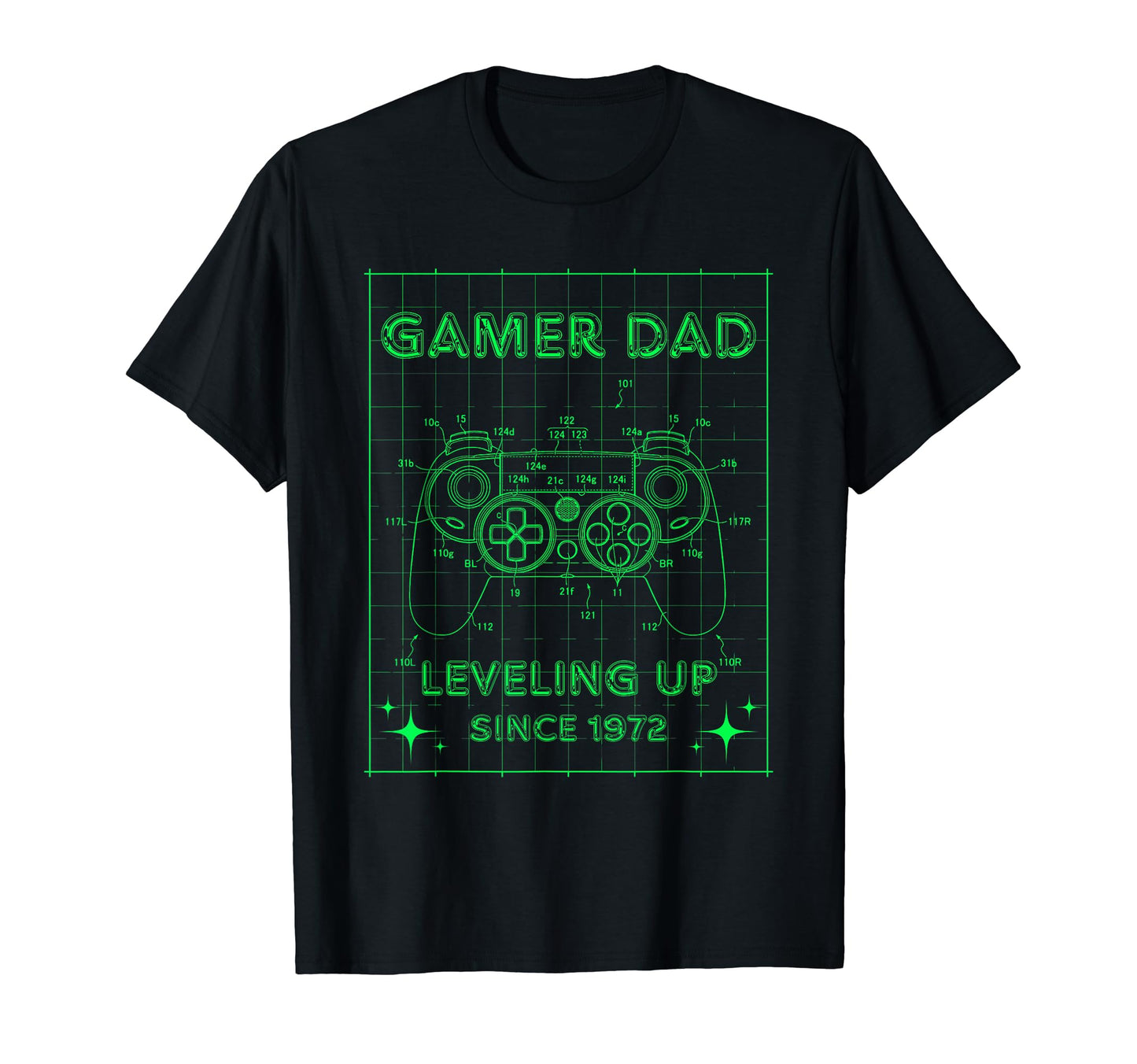 Gamer Dad Leveling Up Since 1972 T-Shirt - Minimalist Print Men Women - T-Shirt, Sweatshirt, Hoodie