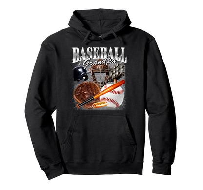 Baseball Grandpa Bootleg 90S Pop Pop Hoodie - Novelty Apparel for Adults - T-Shirt, Sweatshirt, Hoodie