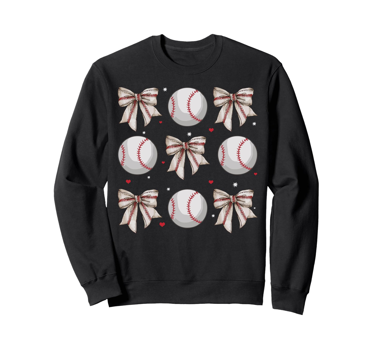 Coquette Bow Baseball Mom Game Day Sweatshirt - Graphic Print for Adults - T-Shirt, Sweatshirt, Hoodie