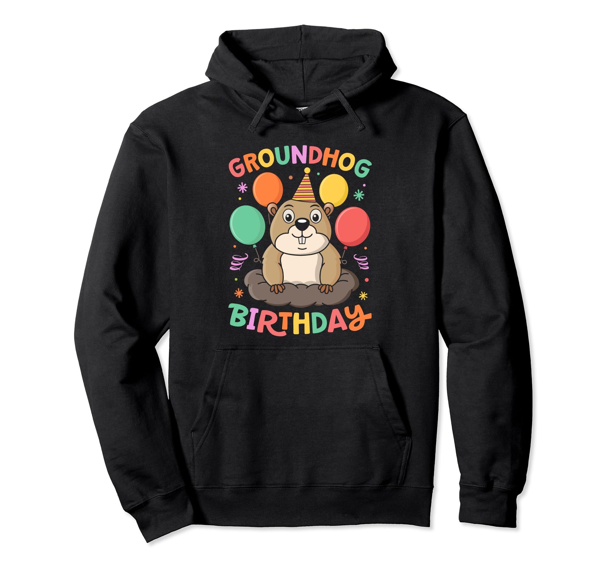 Groundhog Day Birthday Party Hat Hoodie - Unique Graphic Men Women - T-Shirt, Sweatshirt, Hoodie