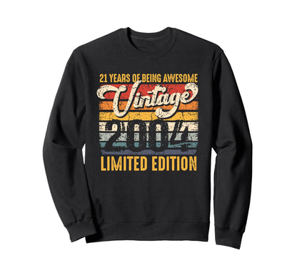 2004 21 Years Being Awesome Sweatshirt - Trendy Graphic for Adults - T-Shirt, Sweatshirt, Hoodie