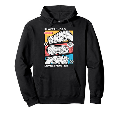 Funny Dad Level Unlocked Master Level Hoodie - Casual Everyday Wear Unisex - T-Shirt, Sweatshirt, Hoodie