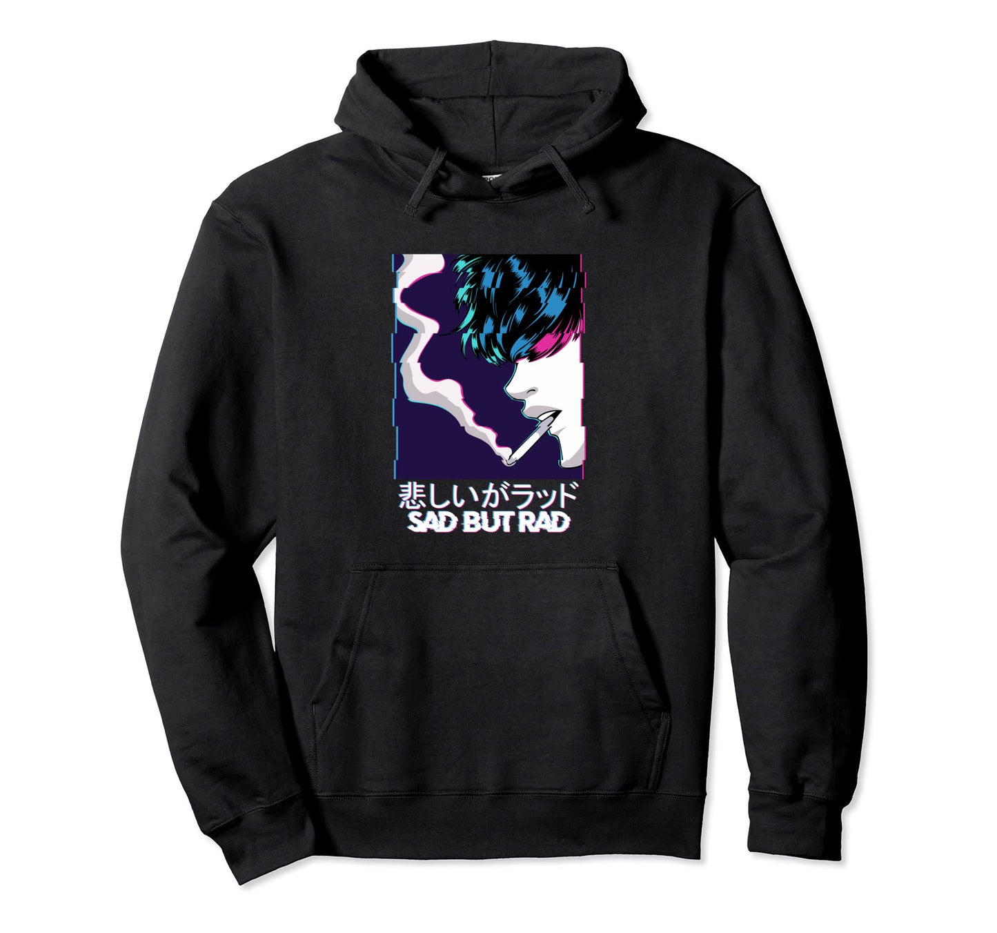 Sad Vaporwave Aesthetic Anime Japanese Hoodie - Graphic Print Unisex - T-Shirt, Sweatshirt, Hoodie