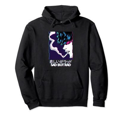 Sad Vaporwave Aesthetic Anime Japanese Hoodie - Graphic Print Unisex - T-Shirt, Sweatshirt, Hoodie