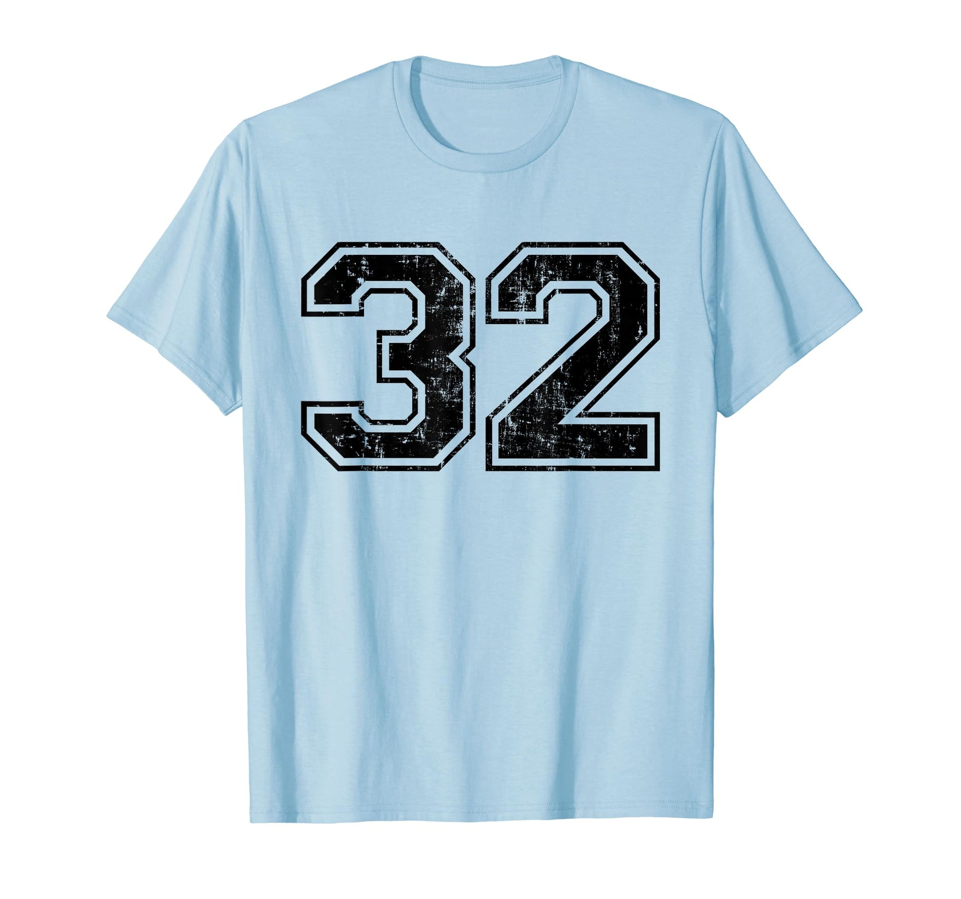 Number 32 Varsity Distressed Sport Team T-Shirt - Aesthetic Graphic Unisex - T-Shirt, Sweatshirt, Hoodie