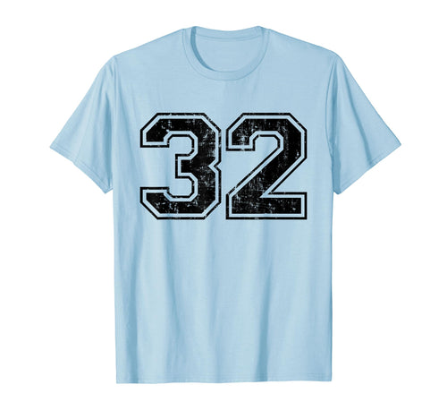 Number 32 Varsity Distressed Sport Team T-Shirt - Aesthetic Graphic Unisex - T-Shirt, Sweatshirt, Hoodie