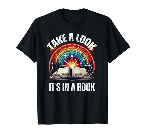 Take Its Book Fun Rainbow Reading T-Shirt - Fun Novelty Design Unisex - T-Shirt, Sweatshirt, Hoodie