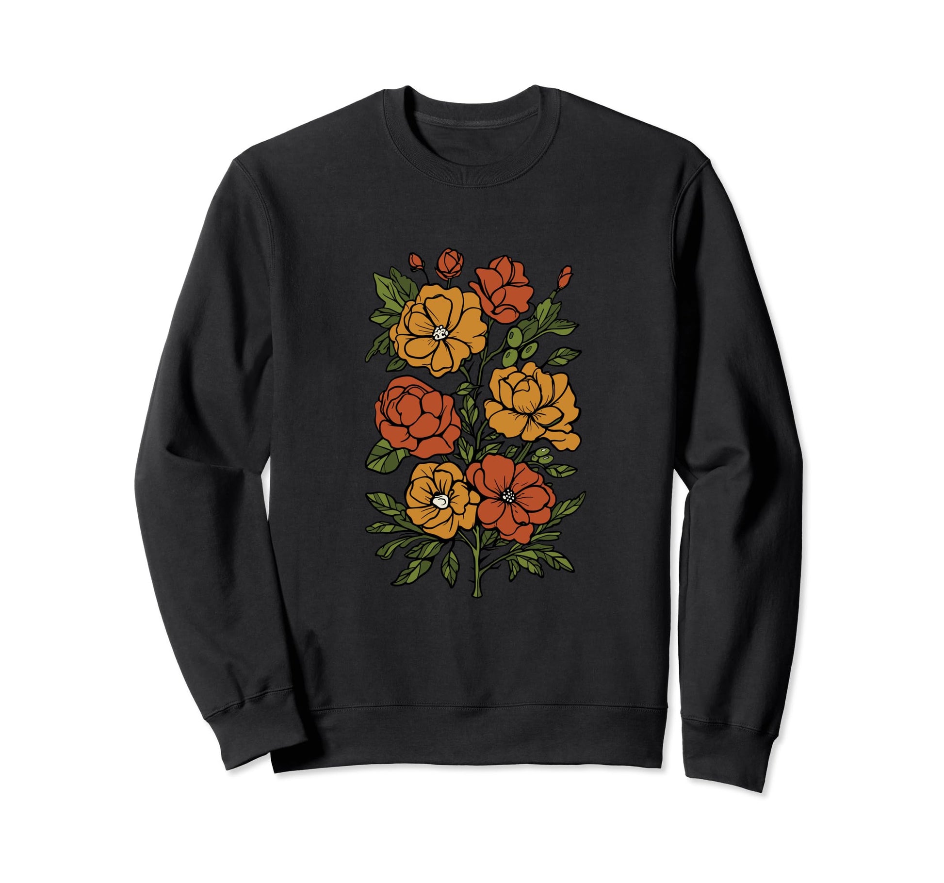 Botanical Garden Boho Bloom Flower Sweatshirt - Unique Graphic Unisex - T-Shirt, Sweatshirt, Hoodie