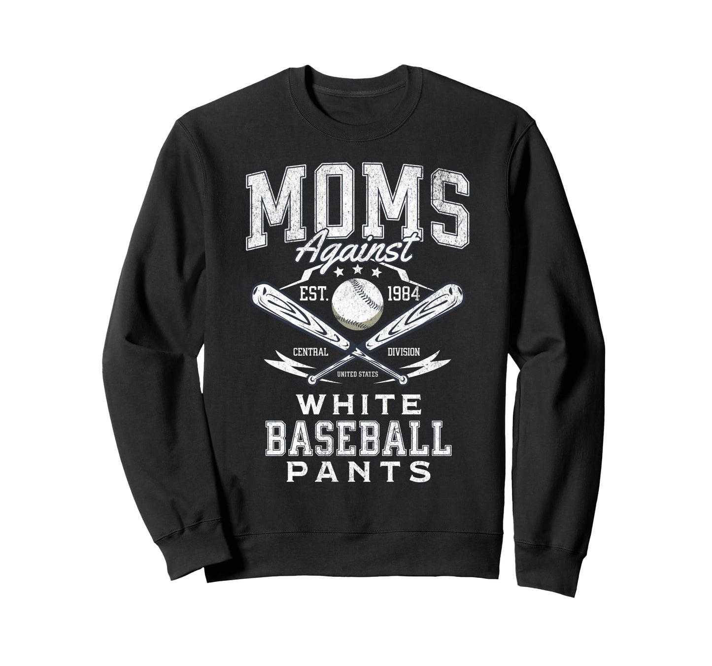 Funny Baseball Mom Moms Against Sweatshirt - Minimalist Print for Adults - T-Shirt, Sweatshirt, Hoodie