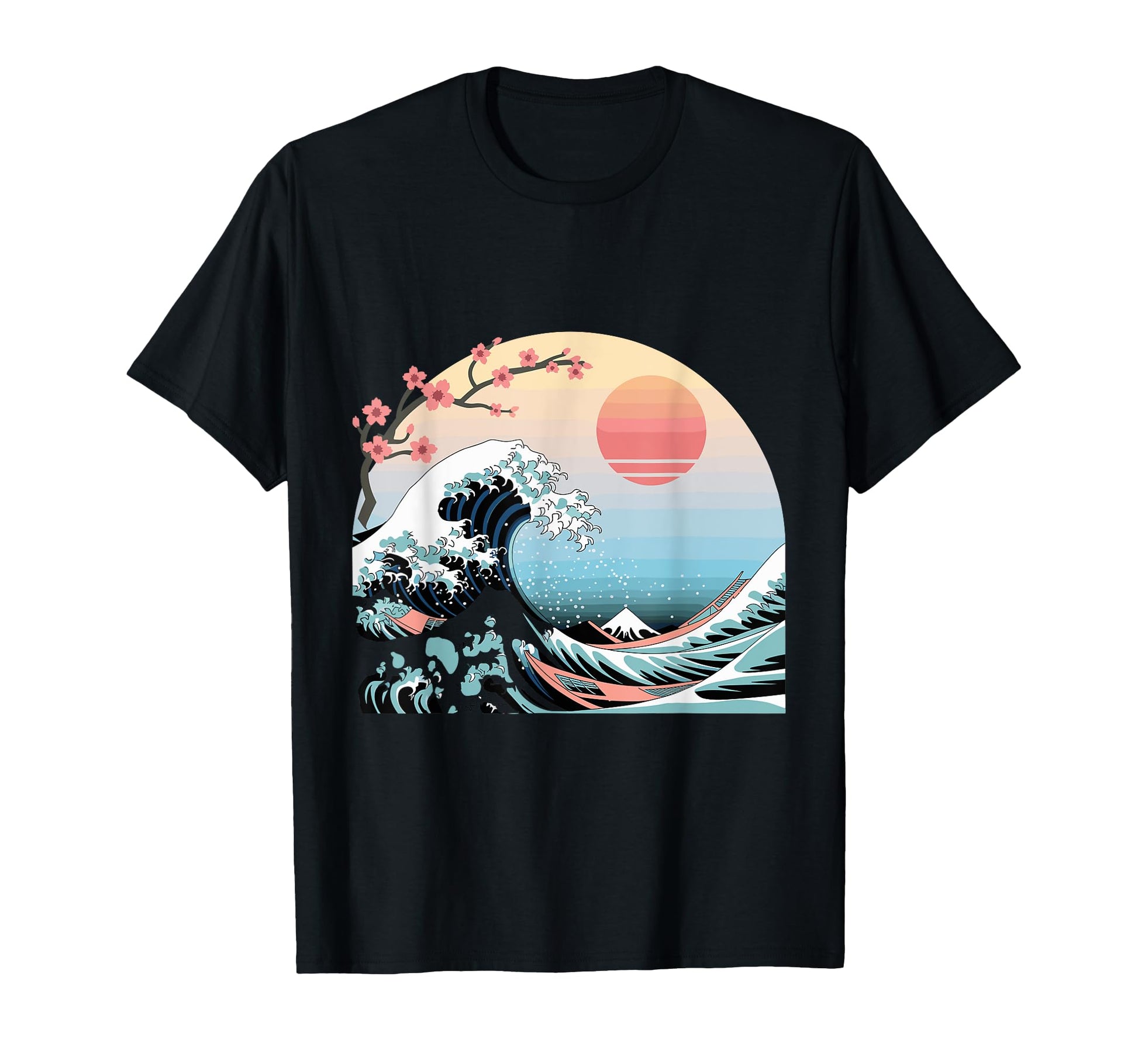 Big Wave Vaporwave Aesthetic 80S Anime T-Shirt - Novelty Apparel Unisex - T-Shirt, Sweatshirt, Hoodie