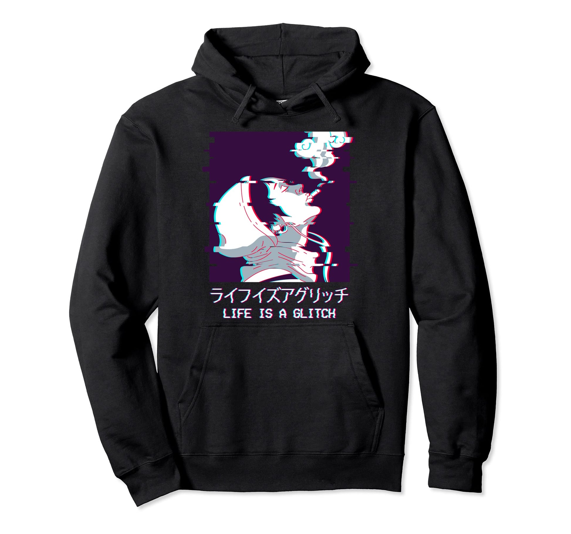 Edgy Anime Vaporwave Aesthetic Sad Life Hoodie - Fun Novelty Design Unisex - T-Shirt, Sweatshirt, Hoodie