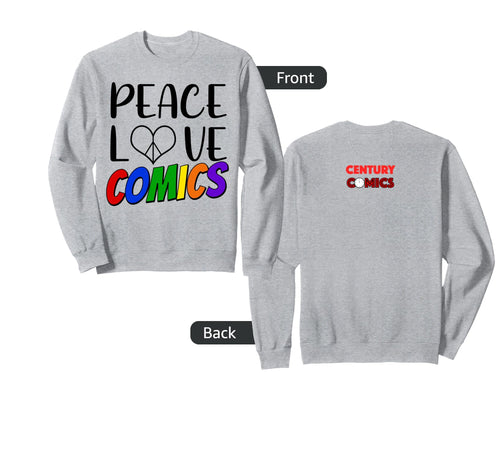 Peace Love Comics Logo Sweatshirt - Casual Everyday Wear Men Women - T-Shirt, Sweatshirt, Hoodie