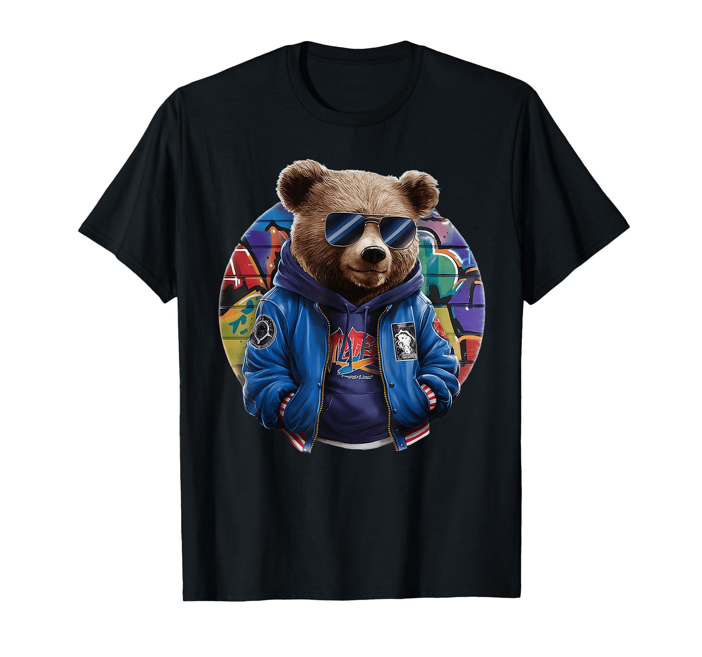 Swag Bear Glasses Urban Hip Hop Graffiti T-Shirt - Trendy Graphic Unisex - T-Shirt, Sweatshirt, Hoodie