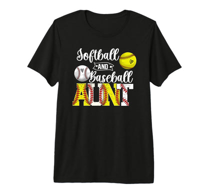 Softball And Baseball Aunt Proud Baseball T-Shirt - Unique Graphic Unisex - T-Shirt, Sweatshirt, Hoodie
