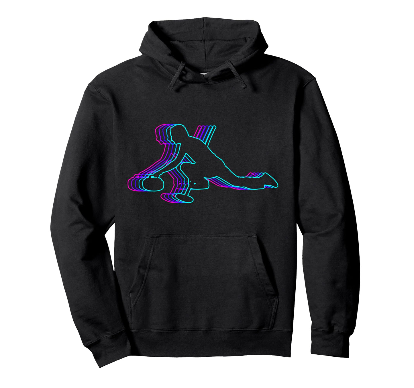 Curling Stone Player Vaporwave Hoodie - Streetwear Style Men Women - T-Shirt, Sweatshirt, Hoodie