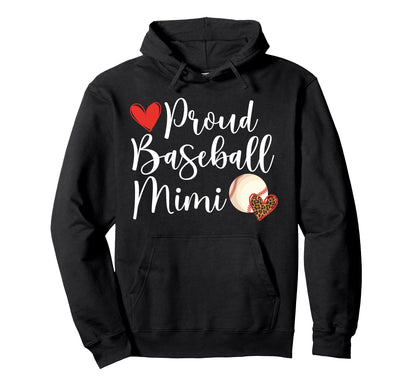 Proud Baseball Mimi Baseball Player Hoodie - Minimalist Print for Adults - T-Shirt, Sweatshirt, Hoodie