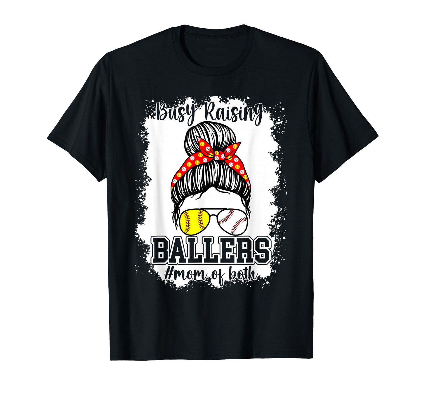 Messy Bun Mom Both Baseball Softball T-Shirt - Aesthetic Graphic Unisex - T-Shirt, Sweatshirt, Hoodie