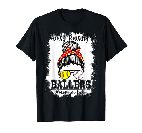 Messy Bun Mom Both Baseball Softball T-Shirt - Aesthetic Graphic Unisex - T-Shirt, Sweatshirt, Hoodie