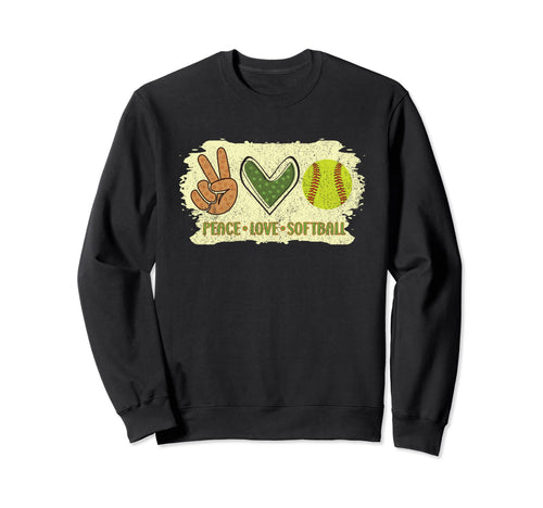 Peace Love Softball Sweatshirt - Minimalist Print Unisex - T-Shirt, Sweatshirt, Hoodie