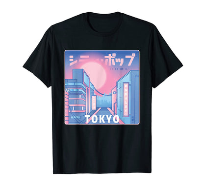 Tokyo City Japan Tokio Vaporwave Aesthetic T-Shirt - Unique Graphic Unisex - T-Shirt, Sweatshirt, Hoodie