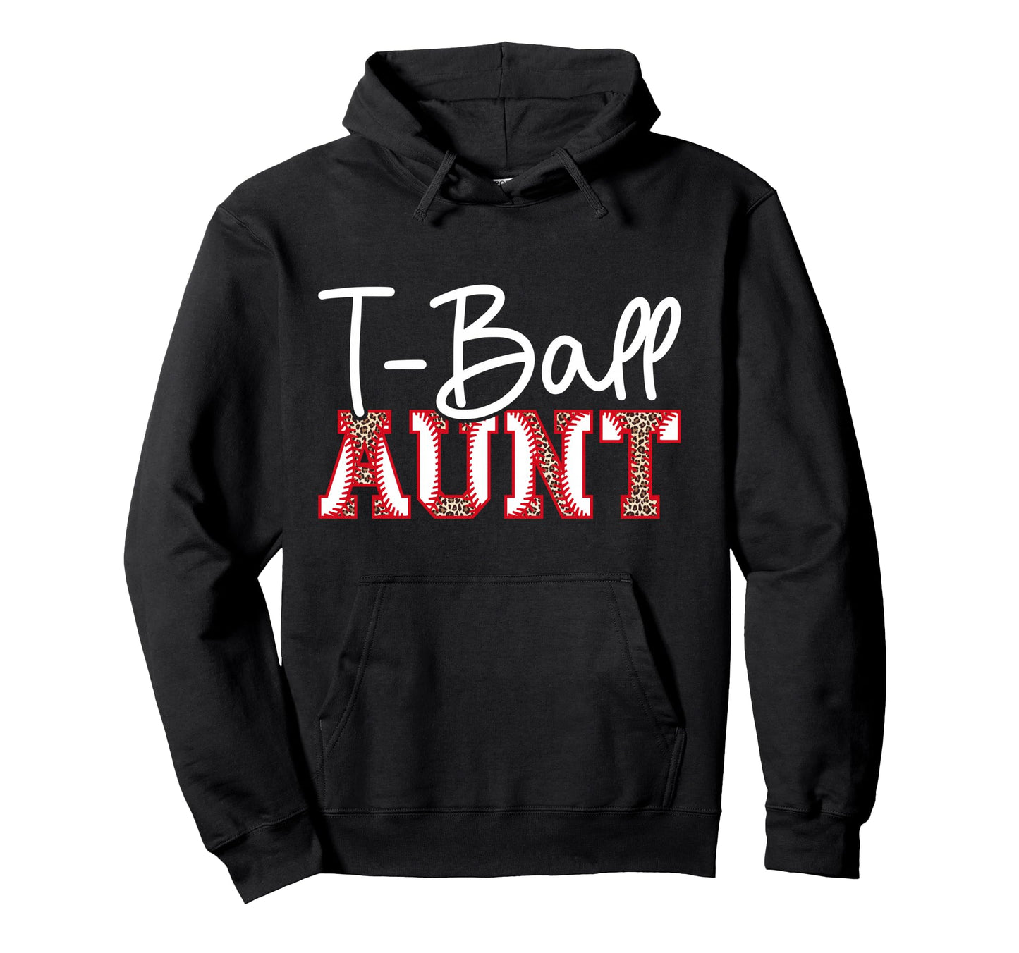 T Ball Aunt Leopard Baseball T Ball Hoodie - Aesthetic Graphic Men Women - T-Shirt, Sweatshirt, Hoodie