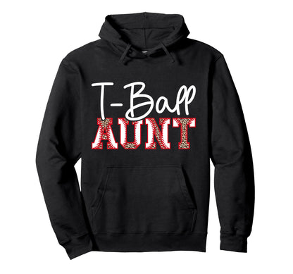 T Ball Aunt Leopard Baseball T Ball Hoodie - Aesthetic Graphic Men Women - T-Shirt, Sweatshirt, Hoodie