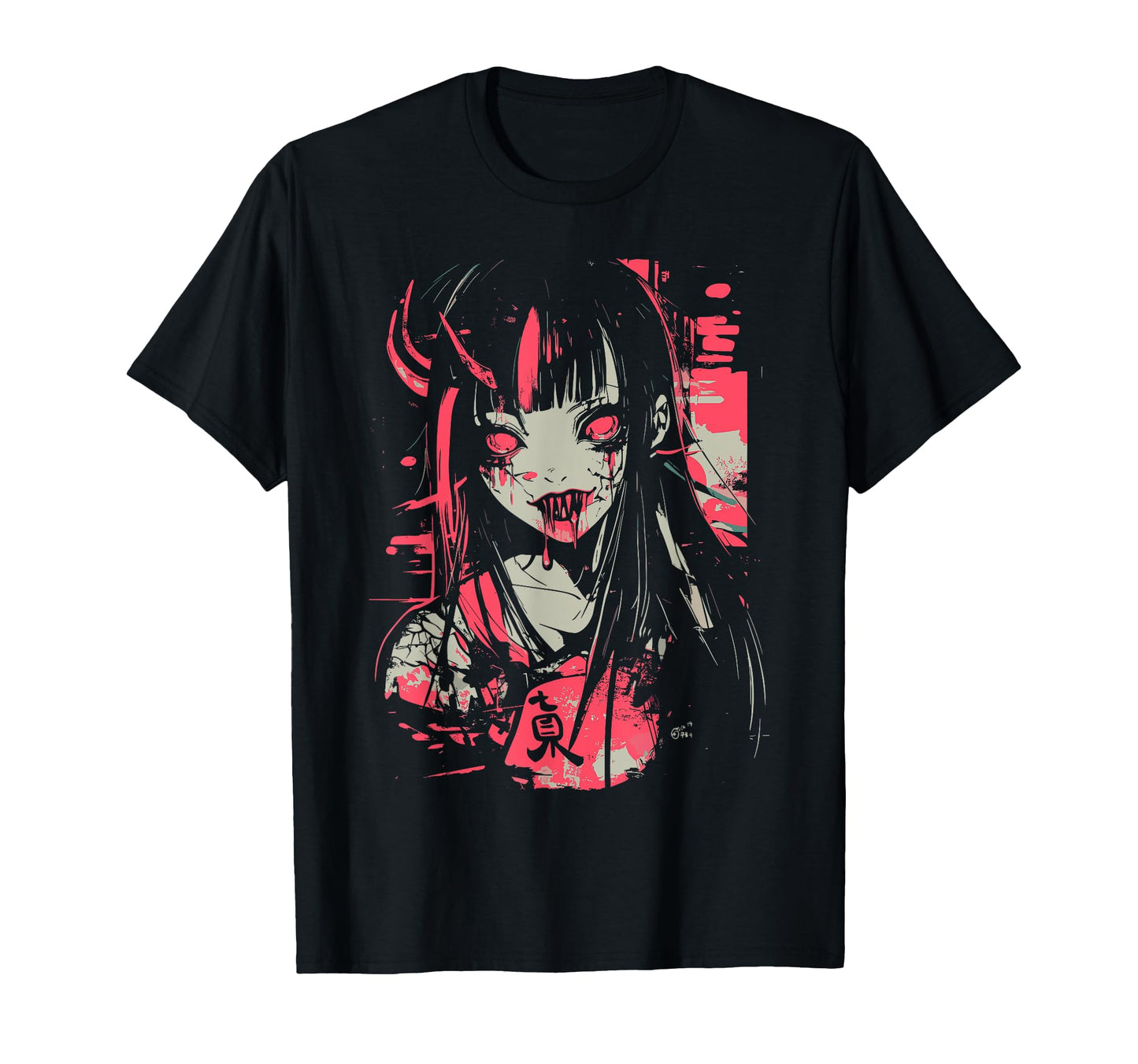Anime Horror Aesthetic Vaporwave T-Shirt - Minimalist Print Men Women - T-Shirt, Sweatshirt, Hoodie