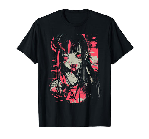 Anime Horror Aesthetic Vaporwave T-Shirt - Minimalist Print Men Women - T-Shirt, Sweatshirt, Hoodie