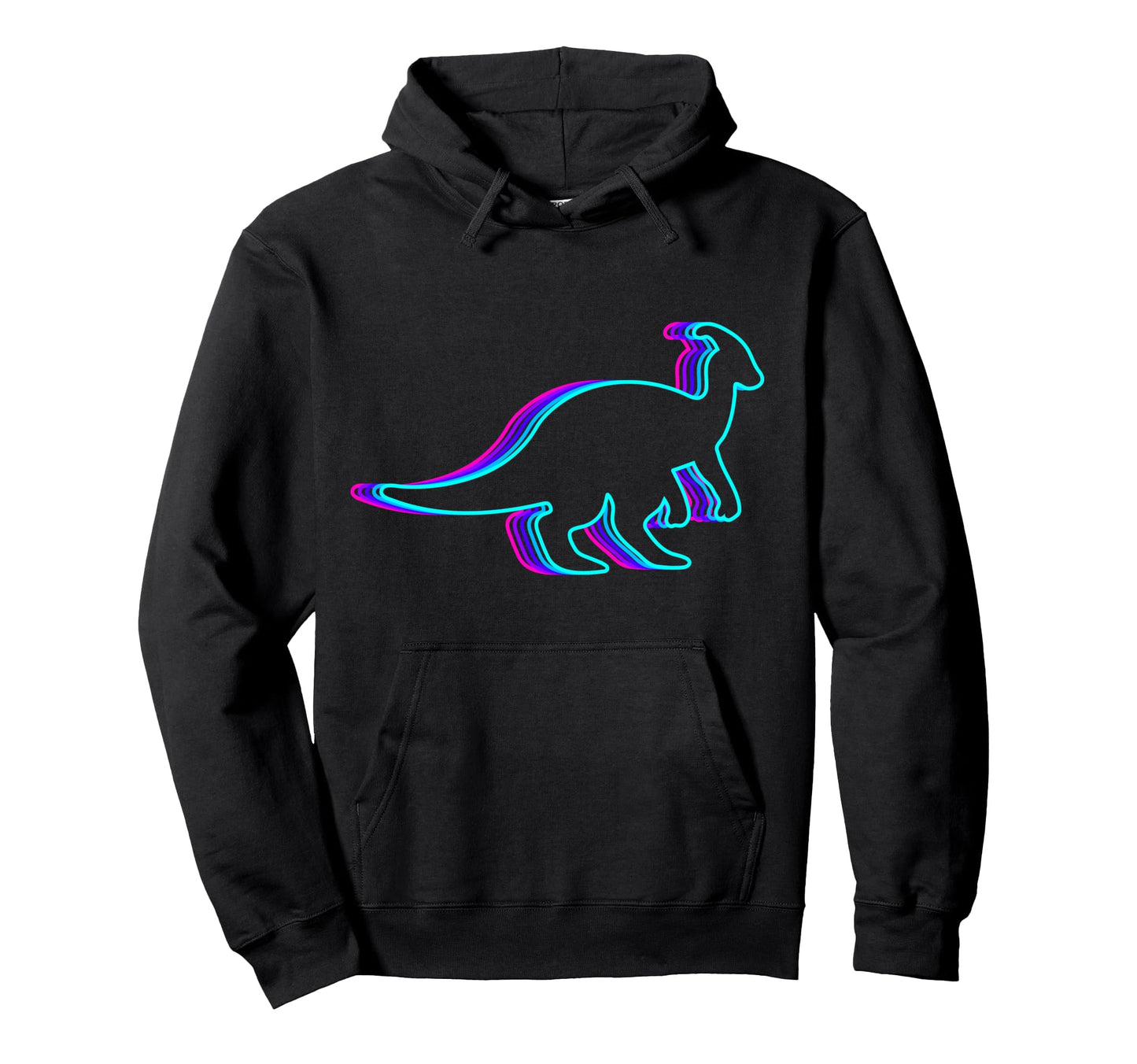 Parasaurolophus Dinosaur Vaporwave Hoodie - Streetwear Style for Adults - T-Shirt, Sweatshirt, Hoodie