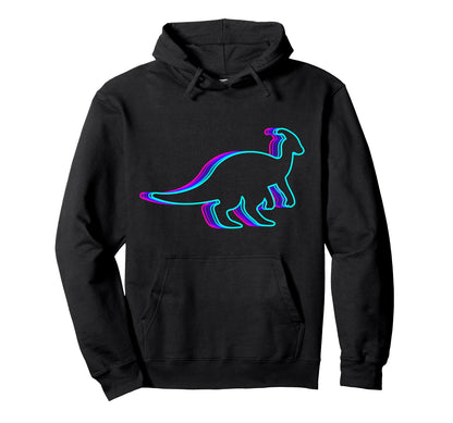 Parasaurolophus Dinosaur Vaporwave Hoodie - Streetwear Style for Adults - T-Shirt, Sweatshirt, Hoodie