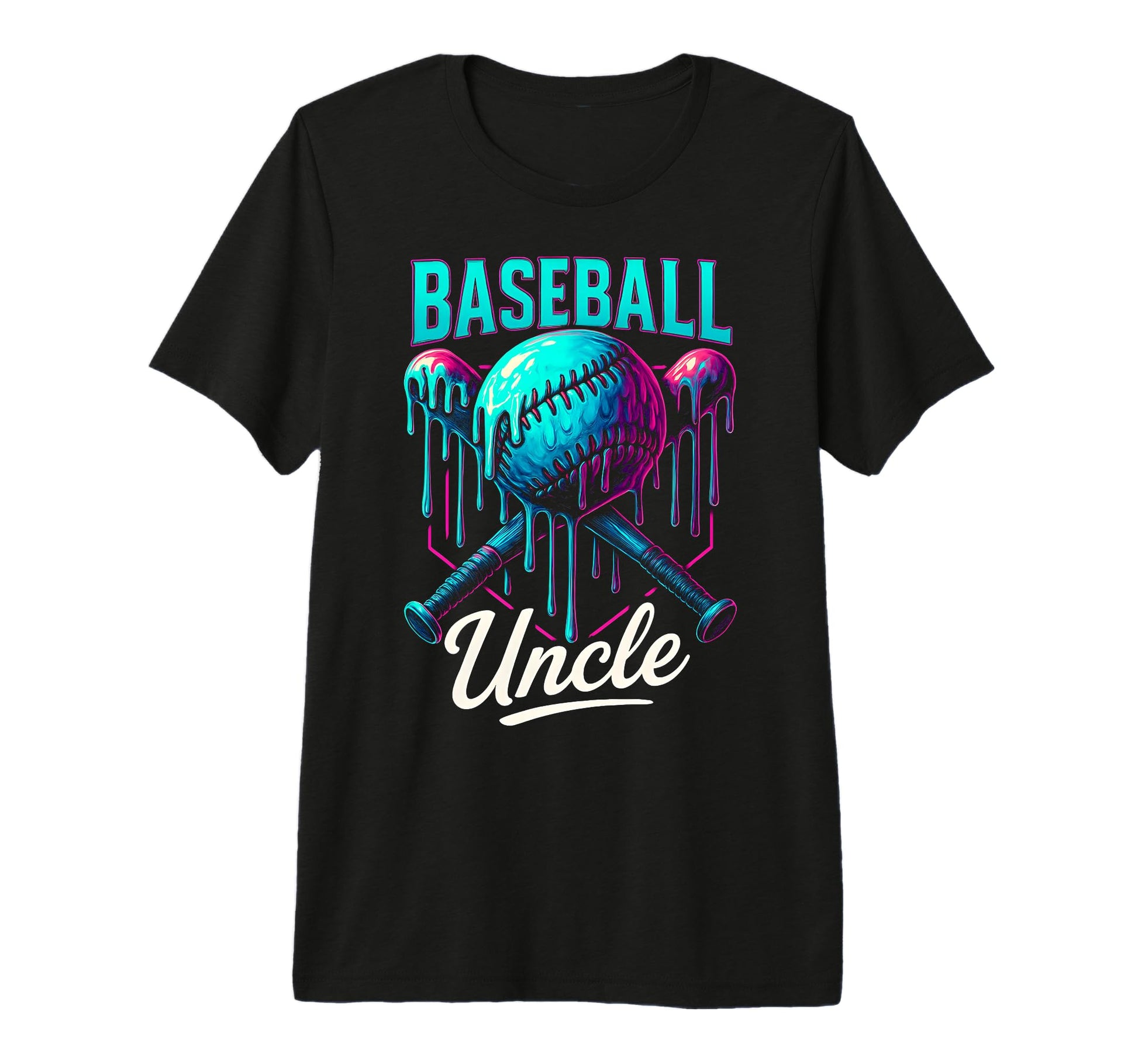 Baseball Drip Uncle Ice Cream Drip T-Shirt - Unique Graphic Unisex - T-Shirt, Sweatshirt, Hoodie