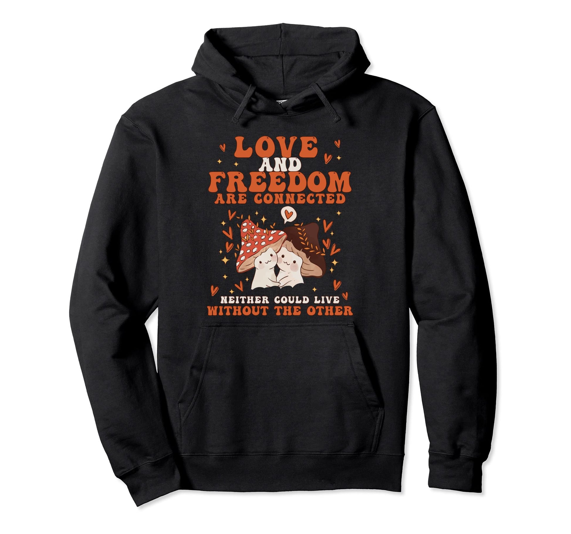 Boho Mushrooms 60S 70S Hippie Hoodie - Graphic Print for Adults - T-Shirt, Sweatshirt, Hoodie