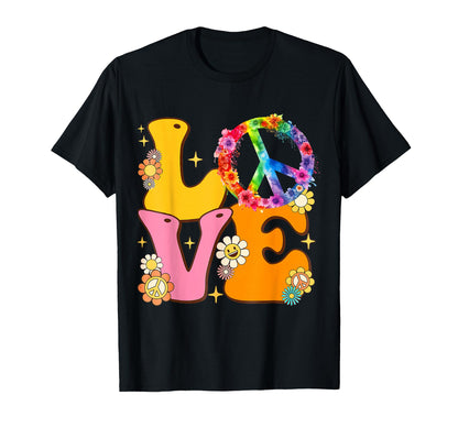 Peace Sign Love 60S 70S Tie Dye T-Shirt - Casual Everyday Wear Unisex - T-Shirt, Sweatshirt, Hoodie