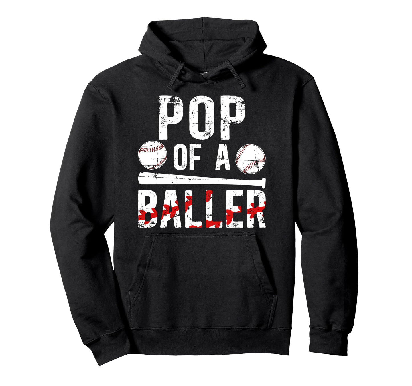 Pop Baller Baseball Pop Baseball Hoodie - Minimalist Print for Adults - T-Shirt, Sweatshirt, Hoodie