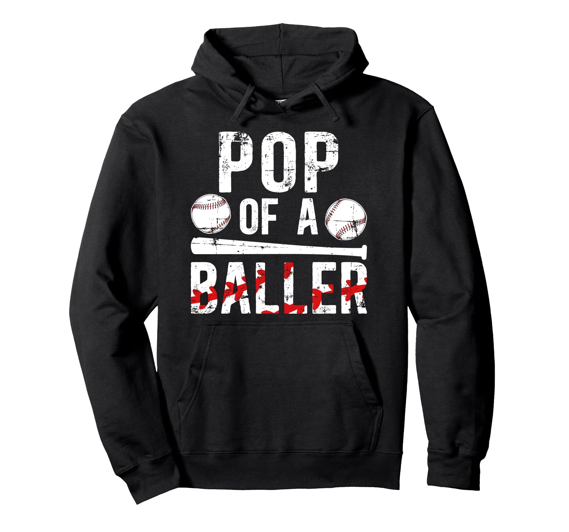 Pop Baller Baseball Pop Baseball Hoodie - Minimalist Print for Adults - T-Shirt, Sweatshirt, Hoodie