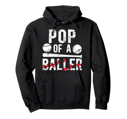 Pop Baller Baseball Pop Baseball Hoodie - Minimalist Print for Adults - T-Shirt, Sweatshirt, Hoodie