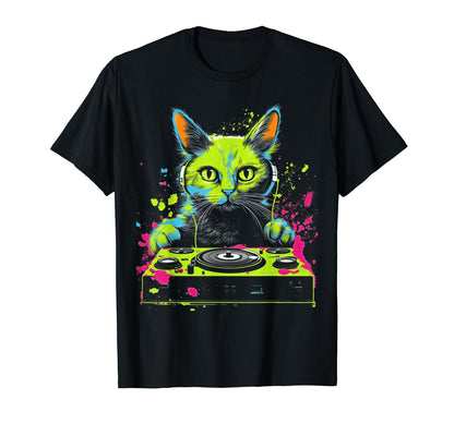 Kawaii Cat Dj Japanese Edm Y2K T-Shirt - Aesthetic Graphic Unisex - T-Shirt, Sweatshirt, Hoodie