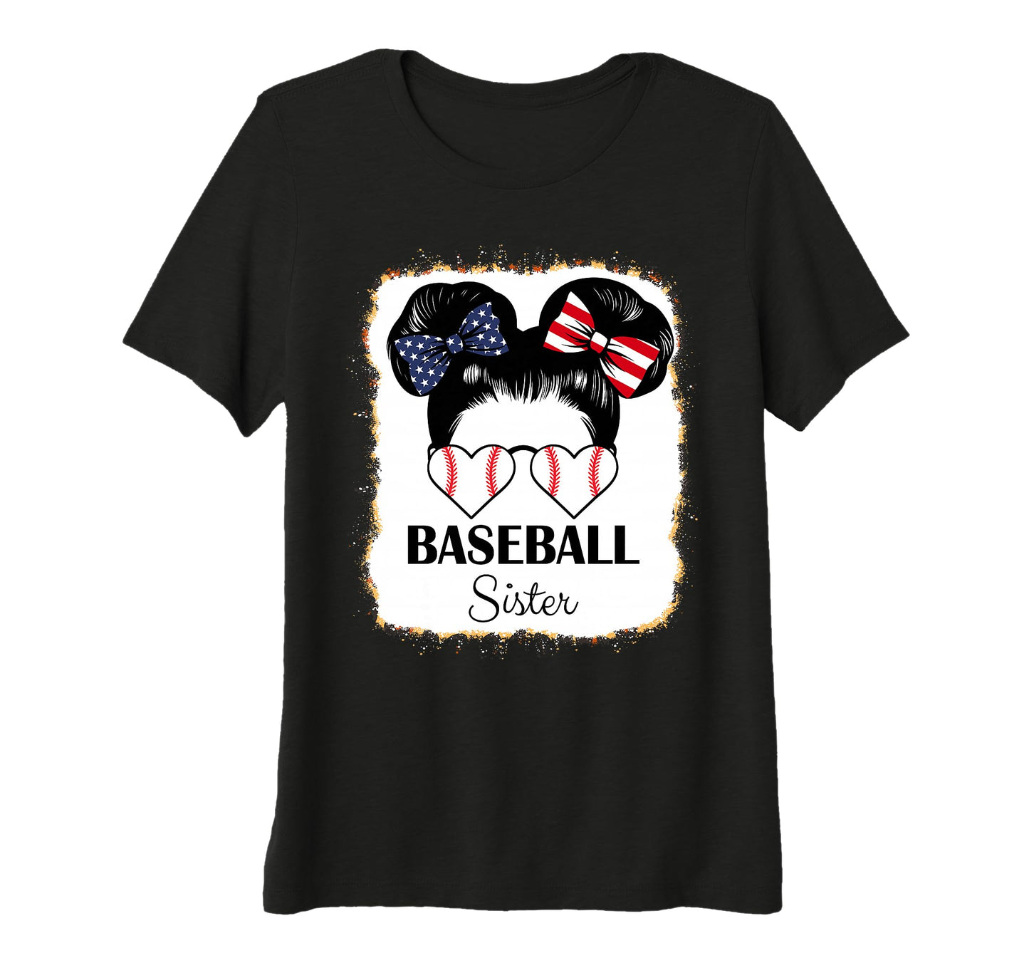 Womens Baseball Sister Bleached Leopard T-Shirt - Unique Graphic Unisex - T-Shirt, Sweatshirt, Hoodie