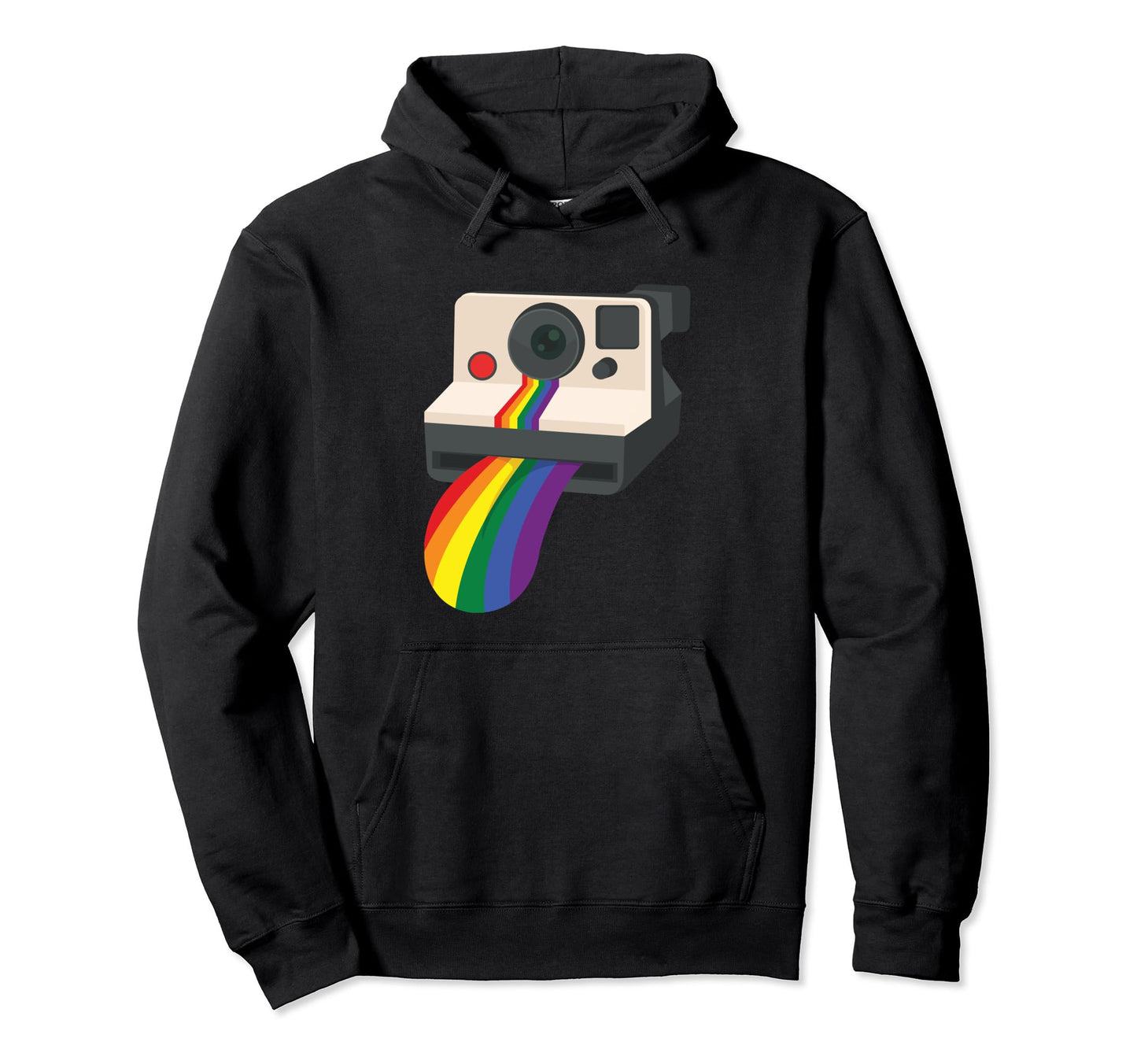 Instant Camera Rainbow Tongue Lgbt Hoodie - Custom Art Print for Adults - T-Shirt, Sweatshirt, Hoodie