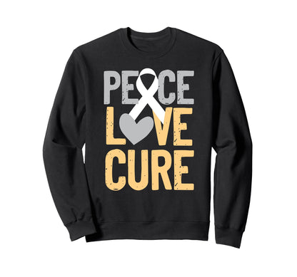 Lung Cancer Peace Love Ribbon Sweatshirt - Custom Art Print Men Women - T-Shirt, Sweatshirt, Hoodie