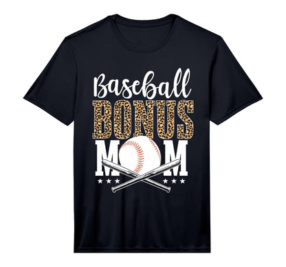 Mens Leopard Baseball Bonus Mom T-Shirt - Minimalist Print for Adults - T-Shirt, Sweatshirt, Hoodie