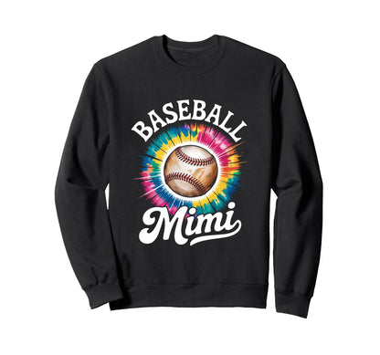 Baseball Mimi Tie Dye Colorful Sweatshirt - Unique Graphic for Adults - T-Shirt, Sweatshirt, Hoodie