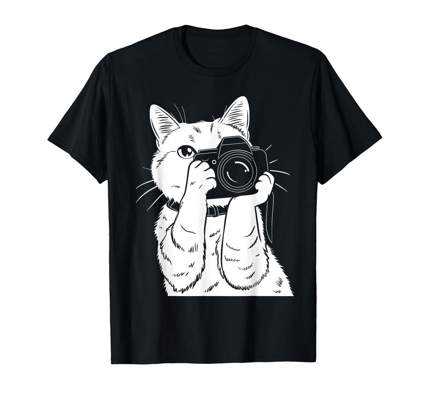 Cat Camera Photographer Funny T-Shirt - Casual Everyday Wear for Adults - T-Shirt, Sweatshirt, Hoodie