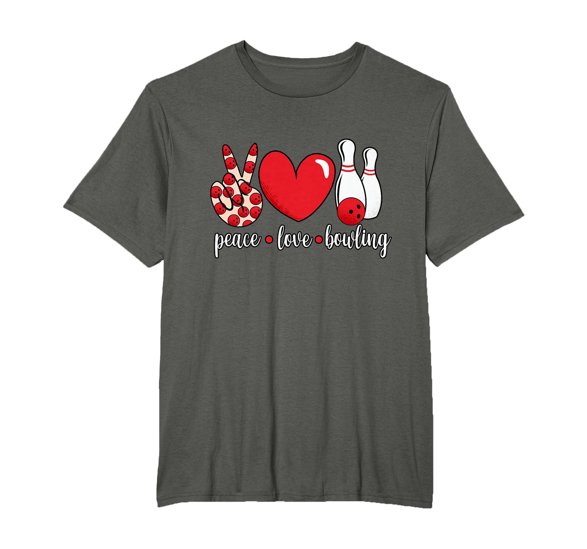 Peace Love Bowling T-Shirt - Custom Art Print Men Women - T-Shirt, Sweatshirt, Hoodie