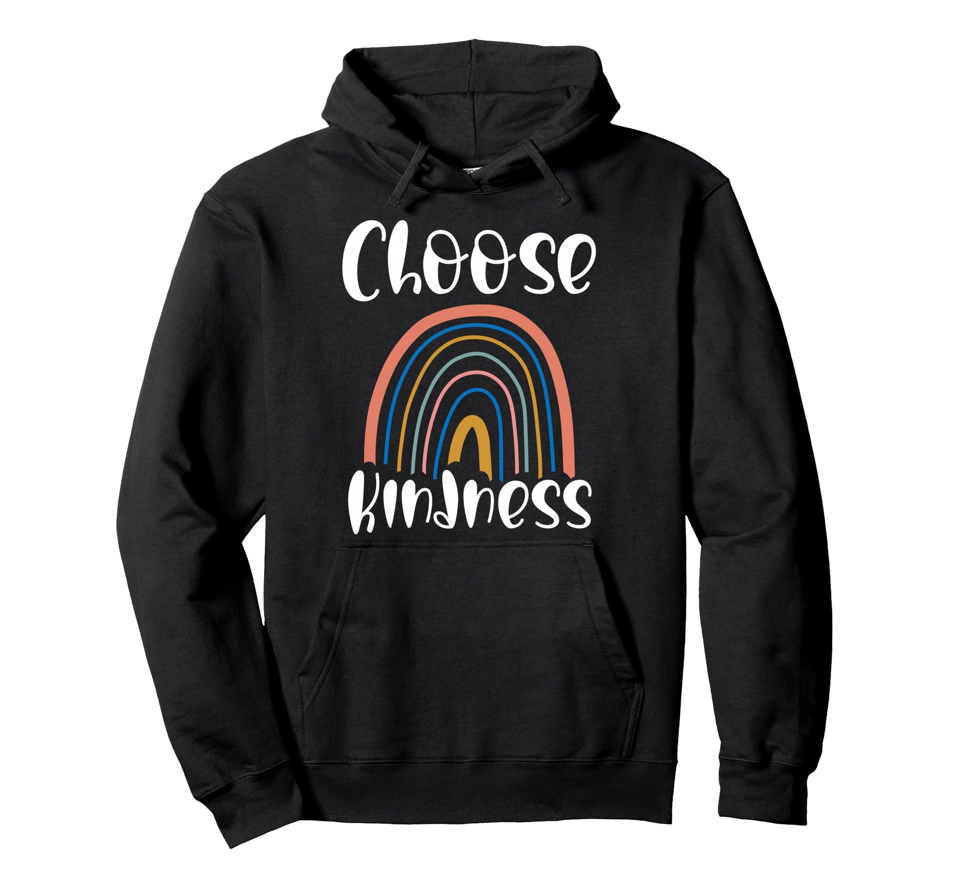 Choose Kindness Rainbow Boho Positive Hoodie - Trendy Graphic for Adults - T-Shirt, Sweatshirt, Hoodie