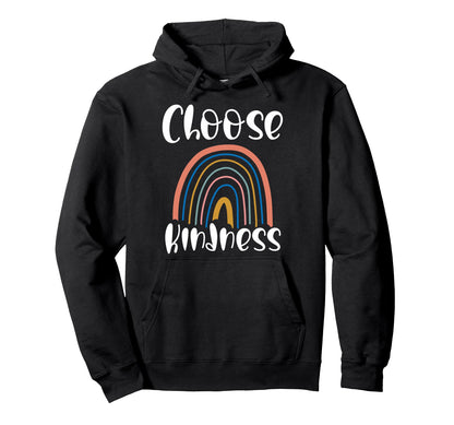 Choose Kindness Rainbow Boho Positive Hoodie - Trendy Graphic for Adults - T-Shirt, Sweatshirt, Hoodie